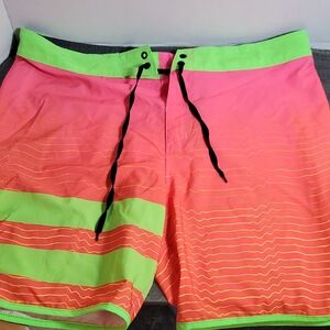 Hurley Vibrant Pink and Green Board Shorts